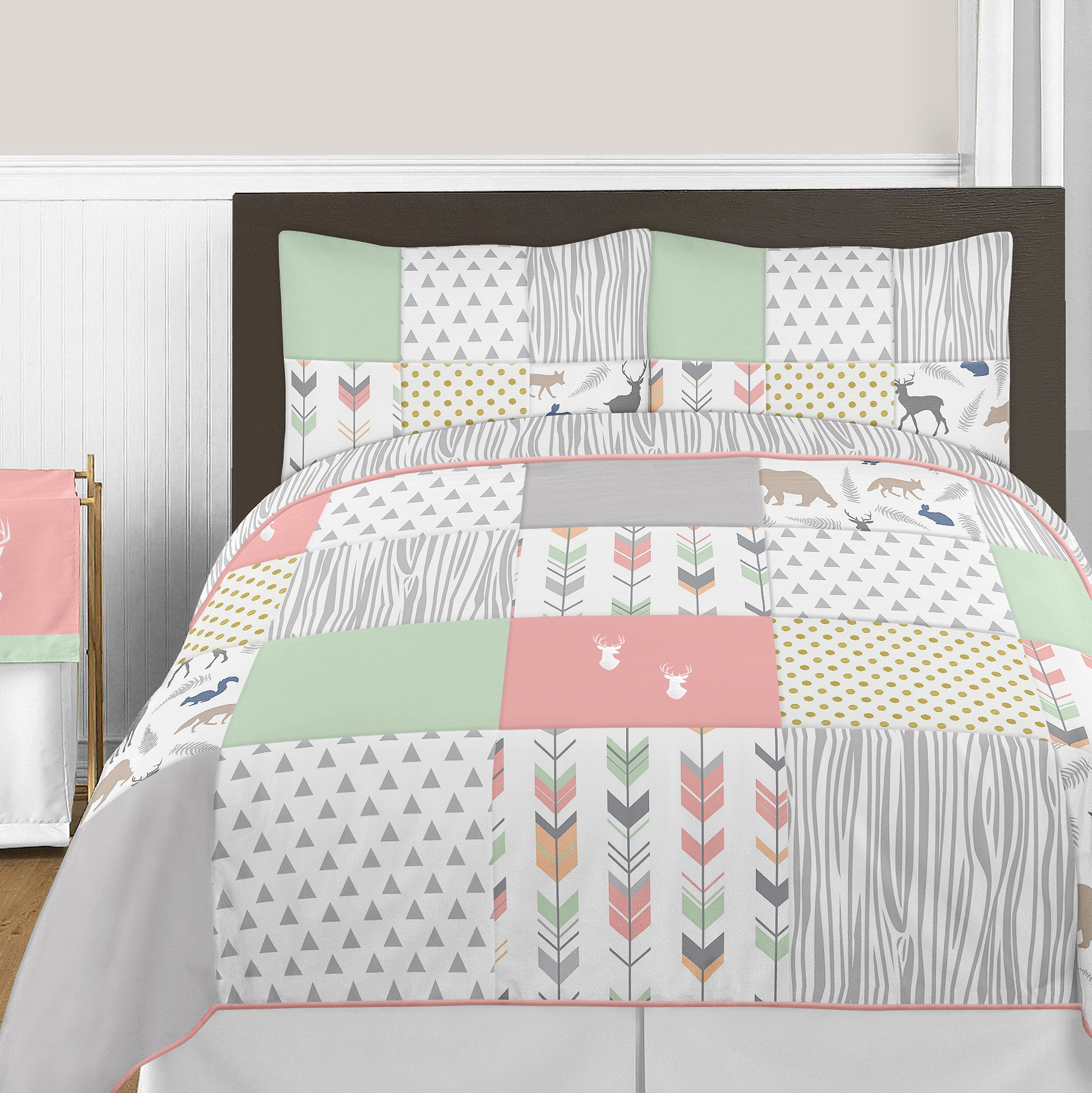 Sweet Jojo Designs Woodsy Coral/Mint 