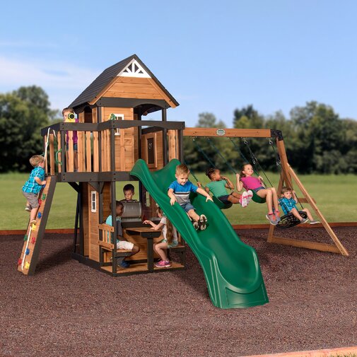 Backyard Discovery Canyon Creek All Cedar Swing Set & Reviews | Wayfair.ca