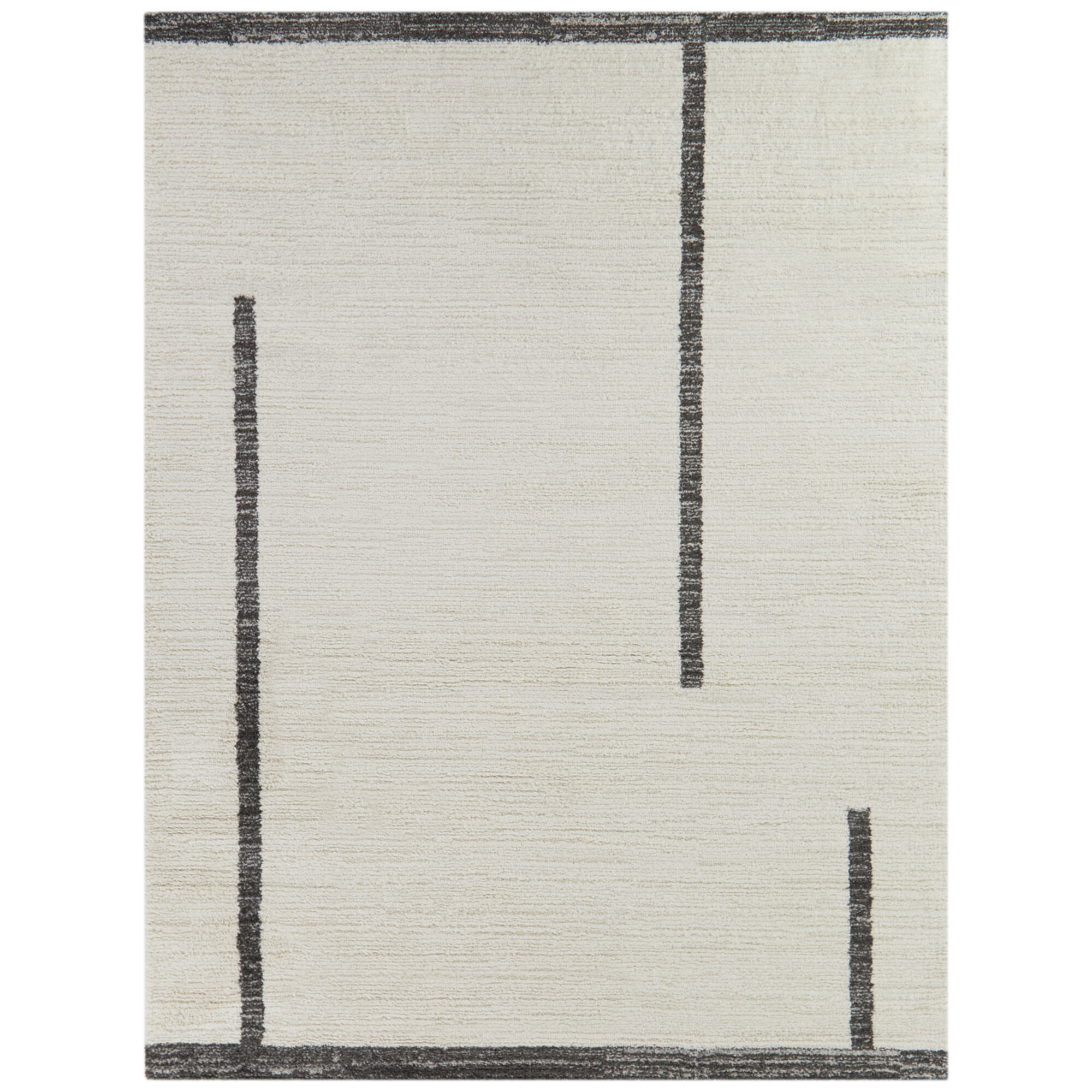 Stiped Cream Grey Rugs Runner Japandi Berber Style Soft Close Woven Carpet Mats 