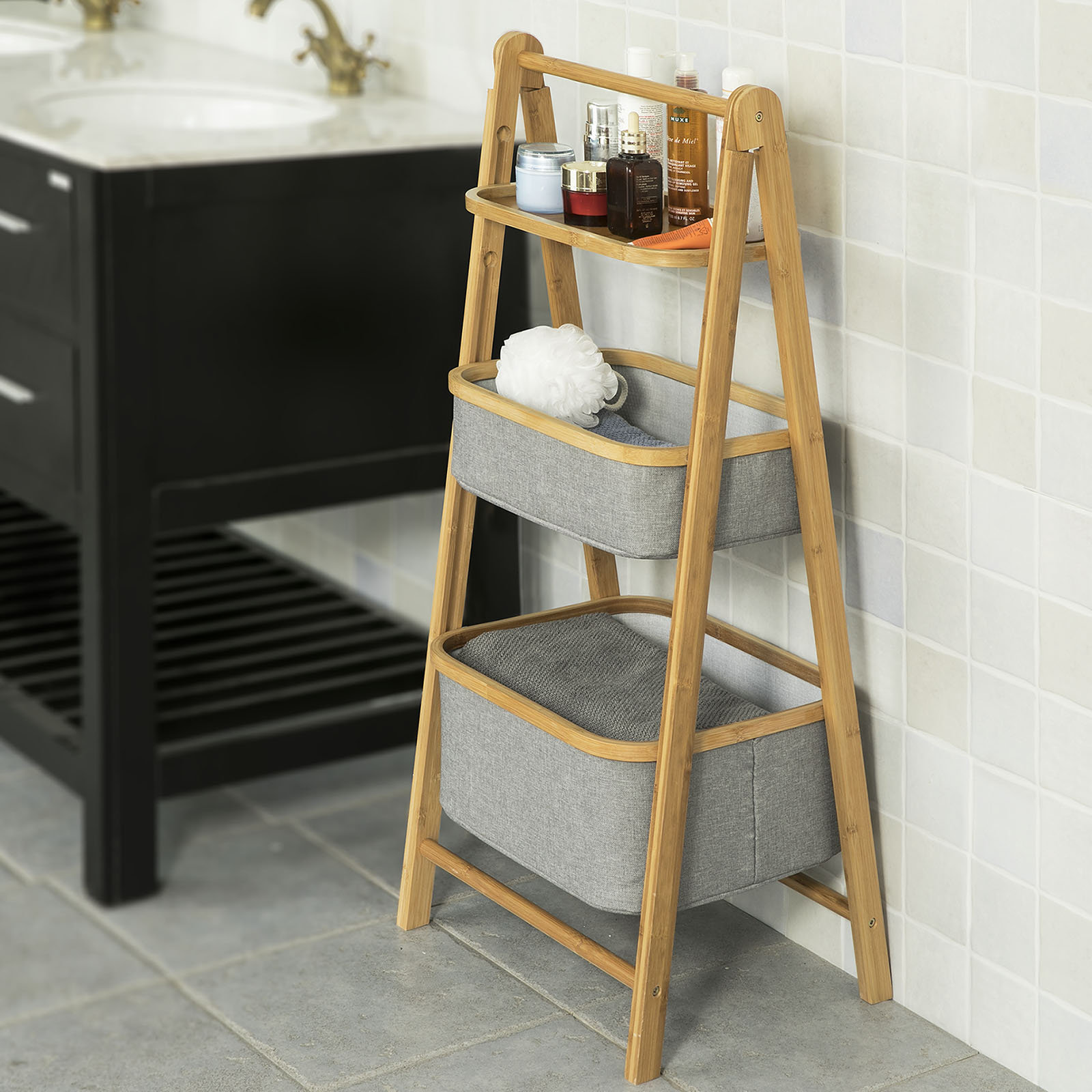 Brambly Cottage Jesse 45 X 98cm Bathroom Shelf Reviews Wayfair Jesse 45 X 98cm Bathroom Shelf