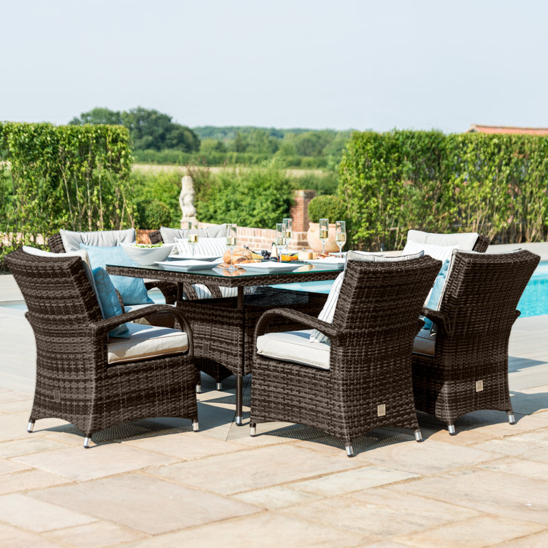 Sol 72 Outdoor Coshocton 6 Seater Dining Set With Cushions Outdoor Coshocton 6 Seater Dining Set