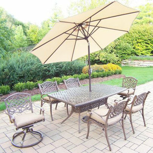 Go to store & view more images Mississippi 7 Piece Dining Set with Cushions by Oakland Living