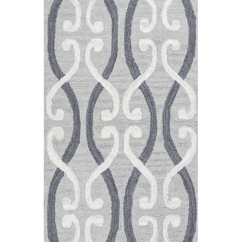 House of Hampton Newport HandTufted Wool Gray Area Rug Wayfair