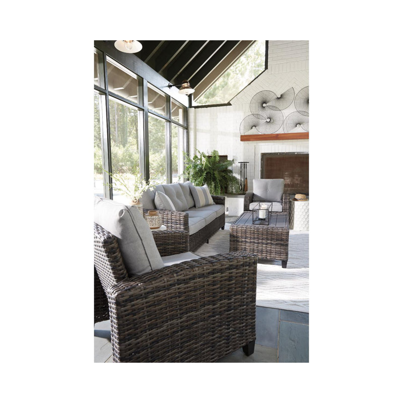 Bay Isle Home Ludowici 4 Piece Rattan Sofa Seating Group With Cushions Reviews Wayfair