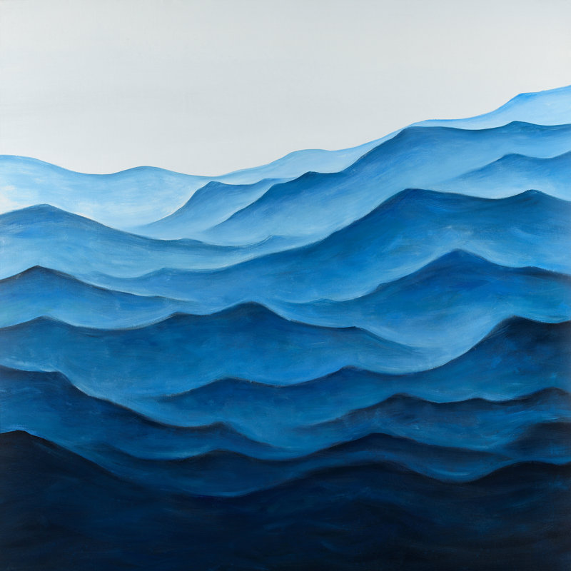 Highland Dunes Deep And Calm Ocean Waves Oil Painting Print On