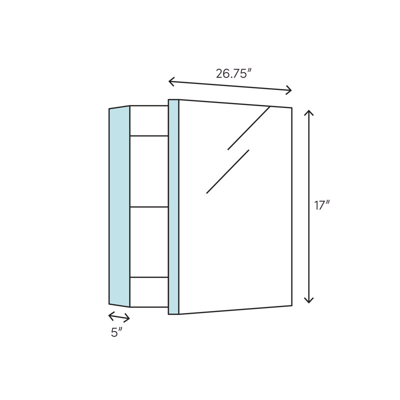 Winston Porter Odalys Satin Wide Mirror Door 26 X 18 Framed Medicine Cabinet Reviews Wayfair