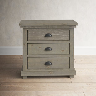 Details about   Rustic Whitewashed Wood Nightstand 1-Drawer Distressed Rustic Bedside Cabinet 