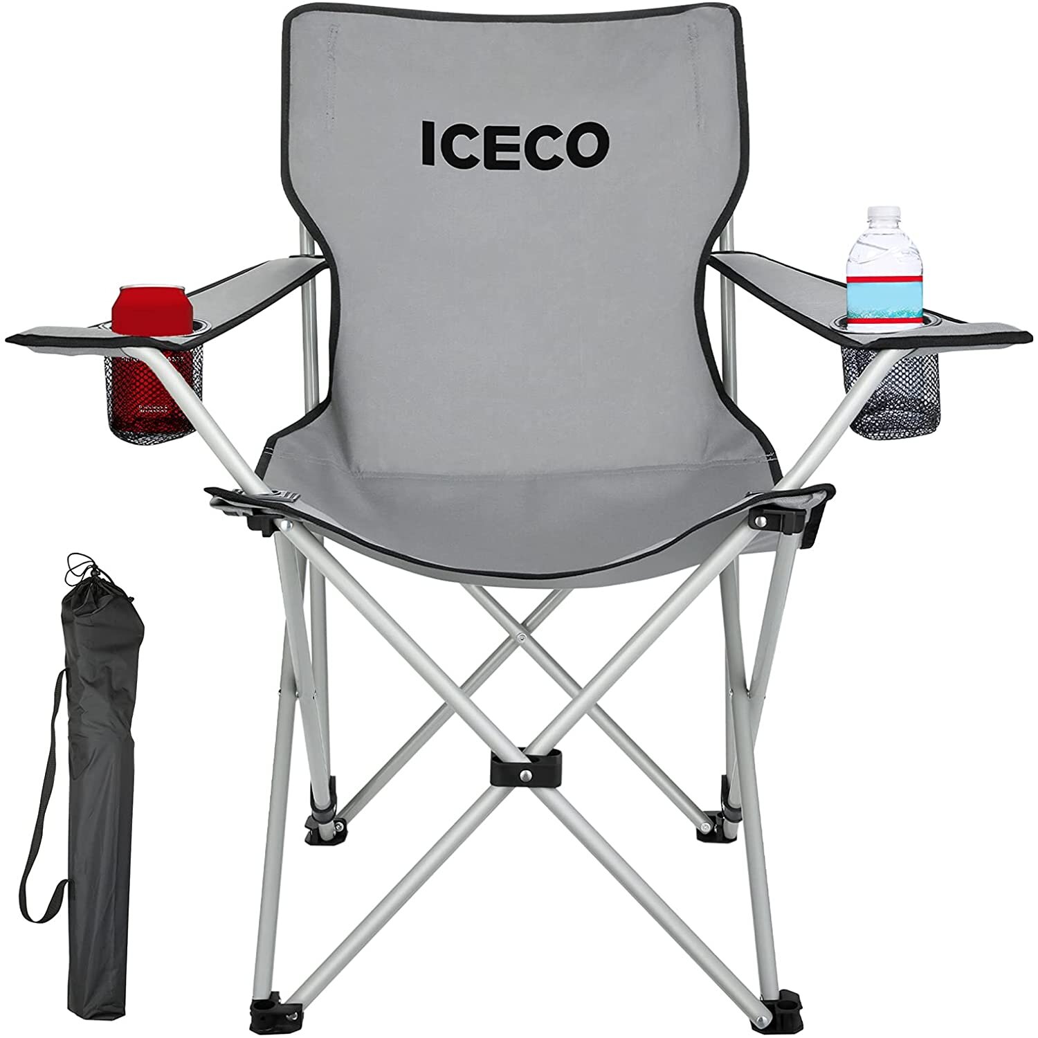Outdoors Festival lightweight portable compact foldable seat with carry bag and cup holder for Hiking Fishing Beach etc. Park Picnic Folding camping chairs Travel Ultralight Folding Chair