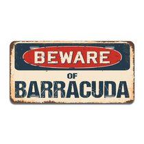 Beware Of Barracuda Rustic Sign SignMission Classic Rust Wall Plaque Decoration 