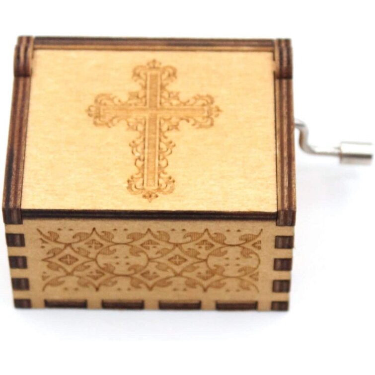 Music Notes Wood Trinket Box Decorative Hinged Jewelry Box Music Symbols Box 
