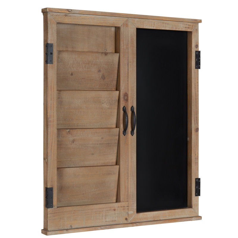 Rosalind Wheeler Domaine Decorative Wood Shutter Home Wall Mail Organizer With Chalkboard Reviews Wayfair