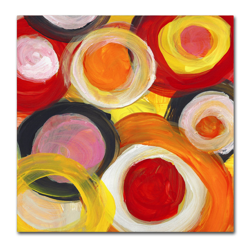 Trademark Art Colorful Abstract Circles Square 2 Print On