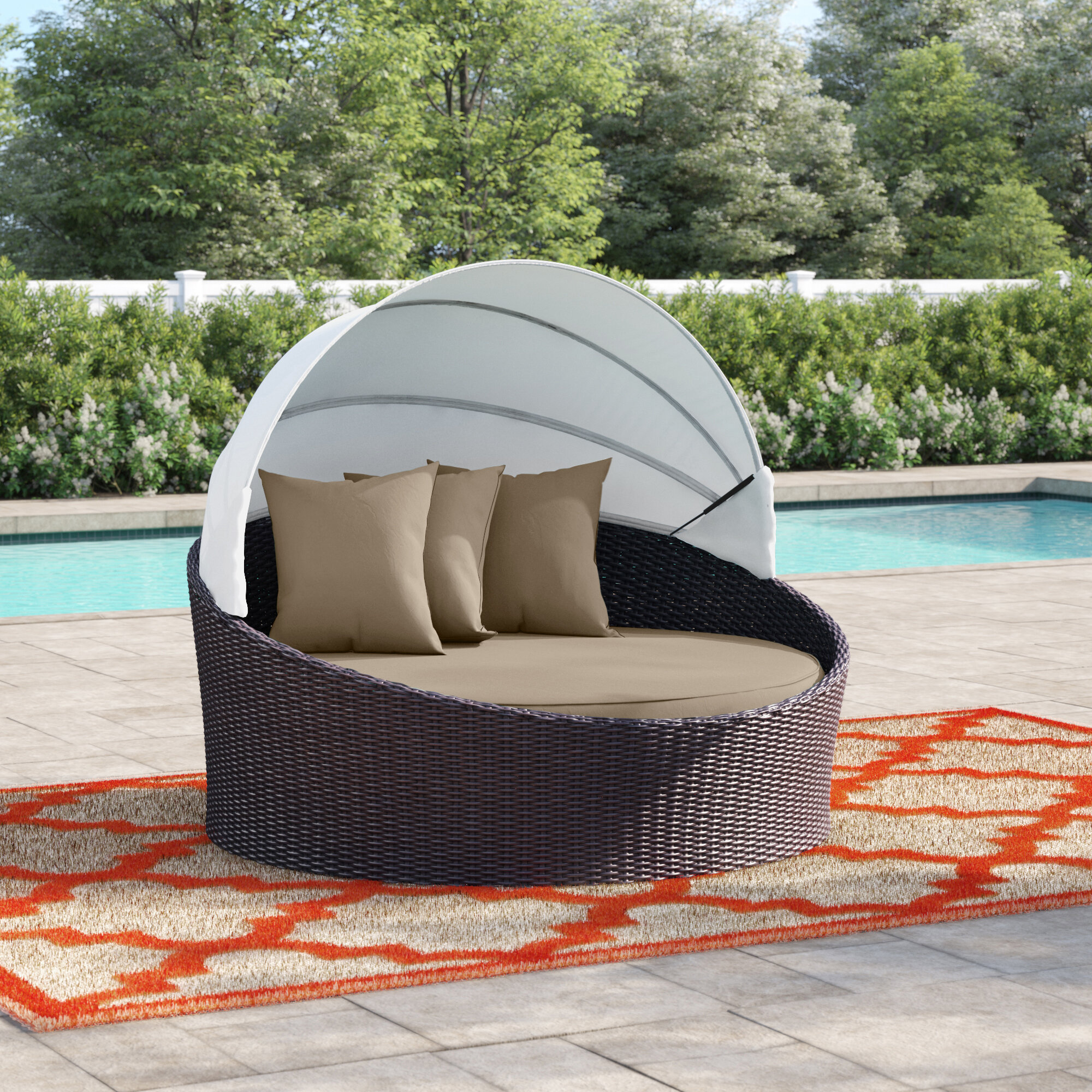 rattan garden day bed lounger