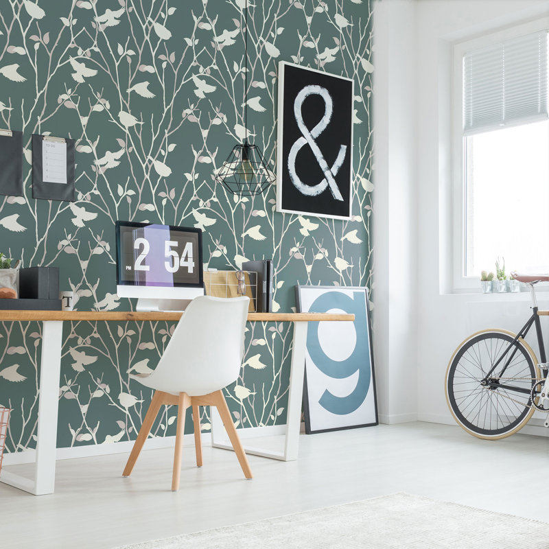 Ivy Bronx Pranay Bird Animal Removable Peel And Stick Wallpaper