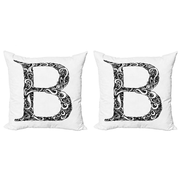 letter throw pillows