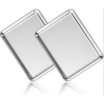 Mirror Finish & Rust Free Easy Clean & Dishwasher Safe Cookie Baking Pans Stainless Steel Bakeware with Cooling Rack Set Non Toxic & Healthy Velaze Baking Tray with Rack Set of 8 4 Sheets/Racks