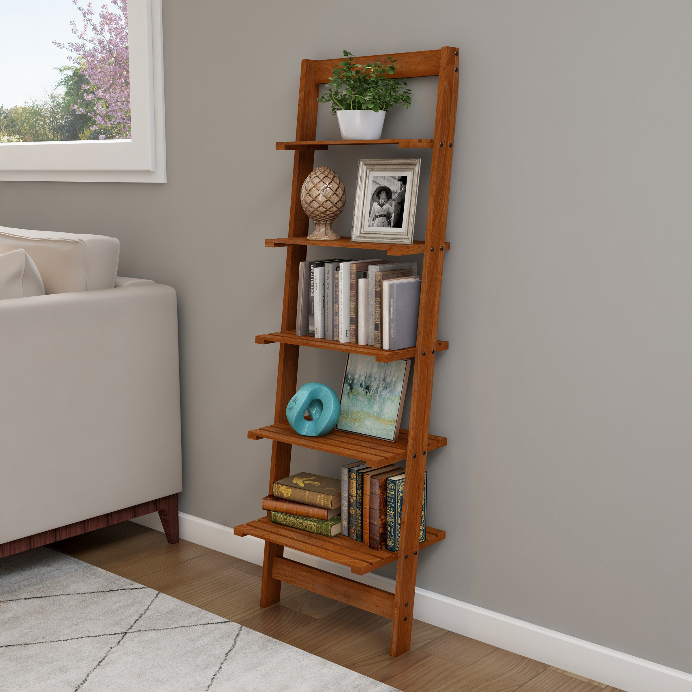 Highland Dunes Wabansia Ladder Bookcase Reviews Wayfair Ca