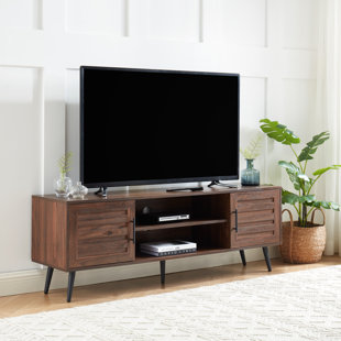 Wooden TV Stand for TV's up to 50 inch Wood Finish Home Entertainment Furniture 