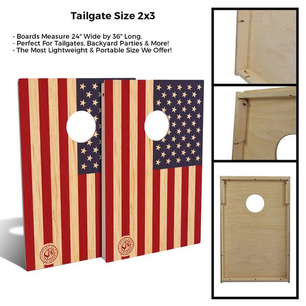 Skip's Garage 2' X 3' Cornhole Board Set With Carry Case - Burnt Wood ...