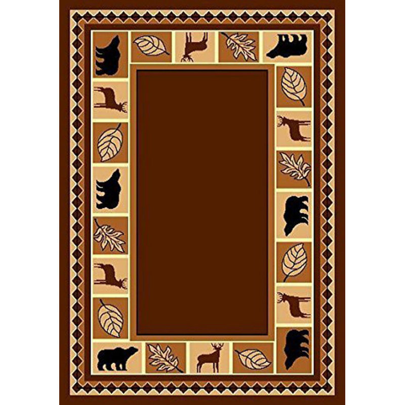 Millwood Pines Otsego Moose Lodge Cabin Tufted Black Beige Brown Area Rug Reviews Wayfair