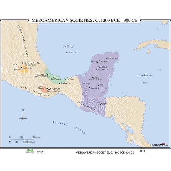 Universal Map World History Wall Maps - Mesoamerican Societies | Wayfair
