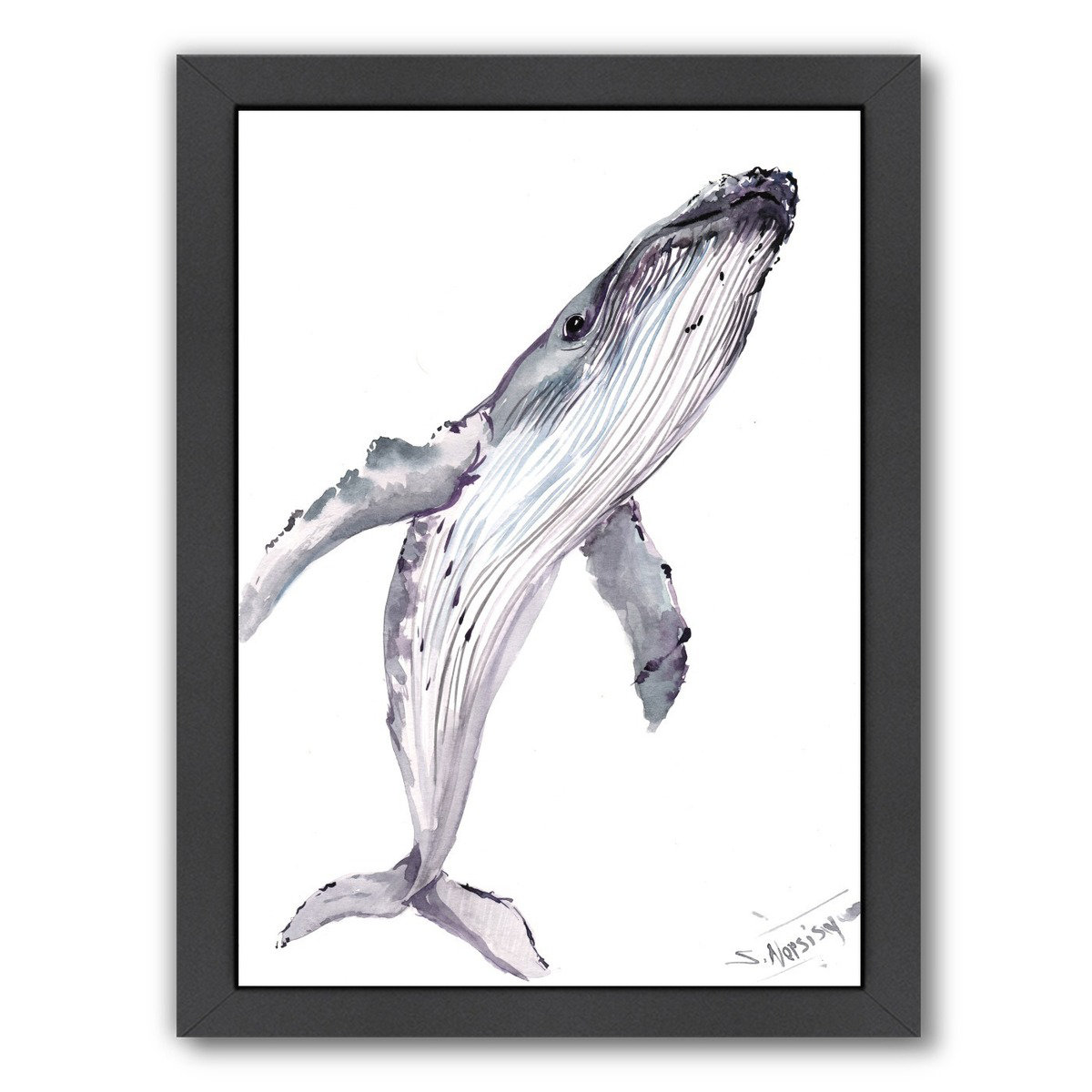 East Urban Home Humpback Whale Framed Painting Print Wayfair