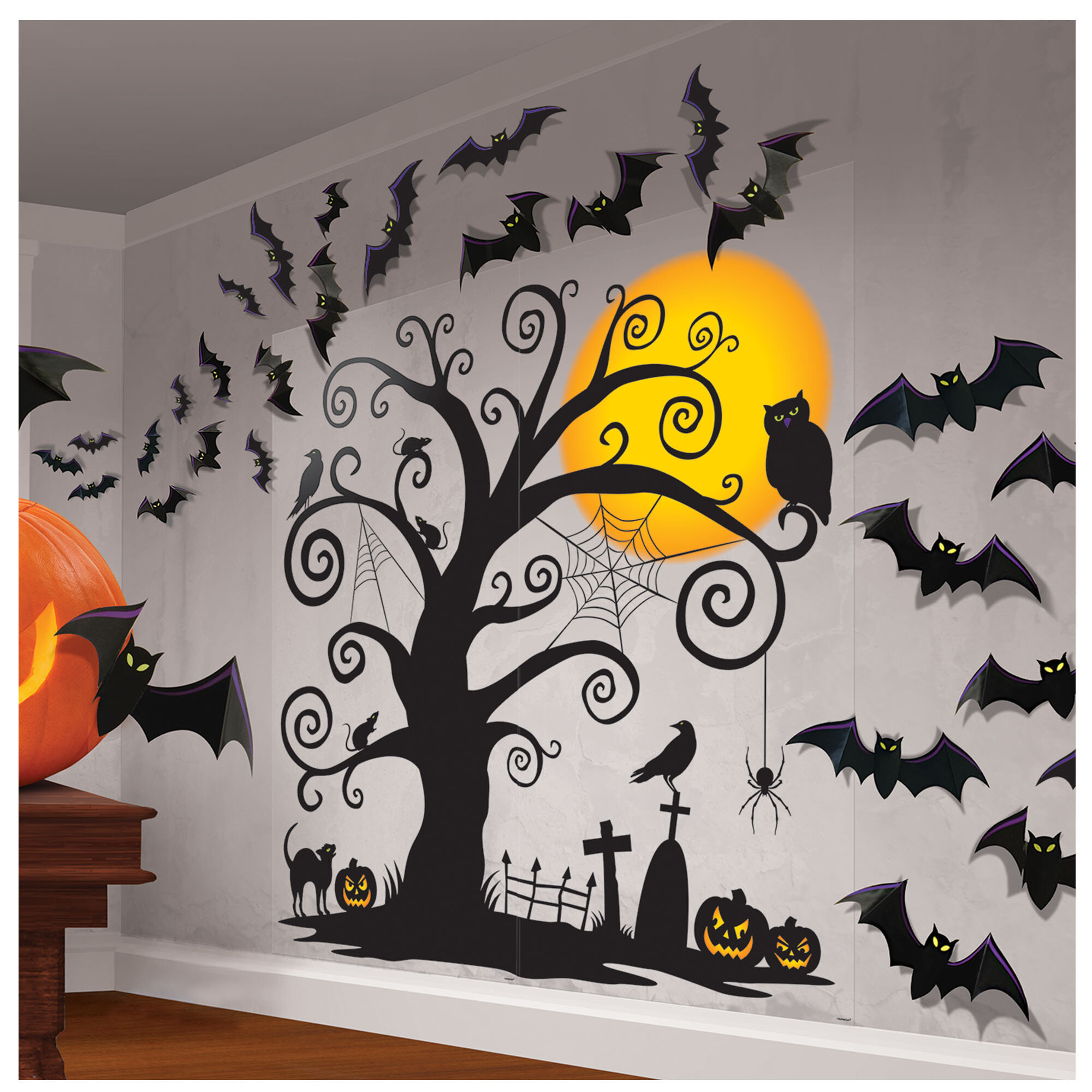 Spooky Halloween Wall Scene Stickers Vinyl Decal Door Window Decoration 5 sizes 