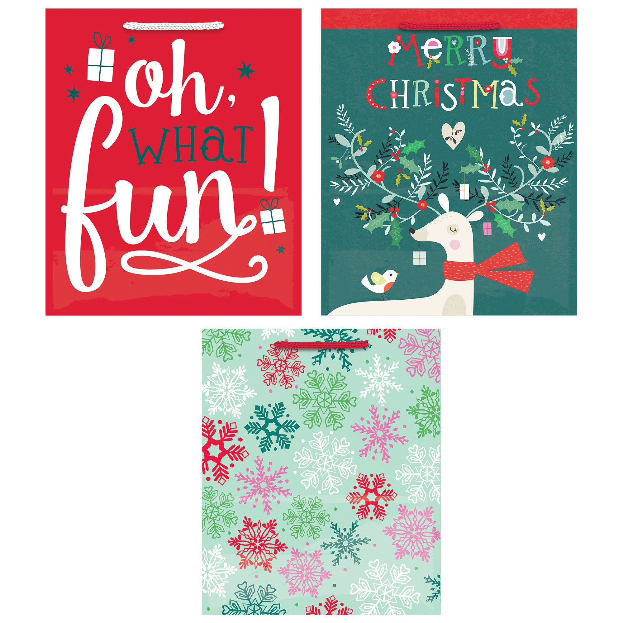 Qty 1 Christmas Gift Bag GIANT OVER SIZED Bag 36/" x 80/" Snowflakes