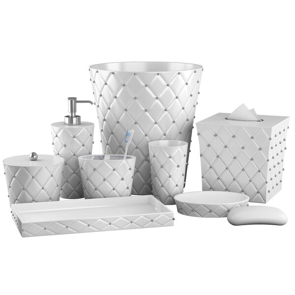Blue Marble Effect 4pc Bathroom Accessory Set Luxury Bath Accessories Gift Set include Hand Soap Dispenser Pump Bottle Soap Dishes Toothbrush Holders Tumbler Modern Design Light Gold+White 