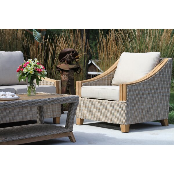 Donalsonville Teak Patio Chair With Cushions Reviews Birch Lane