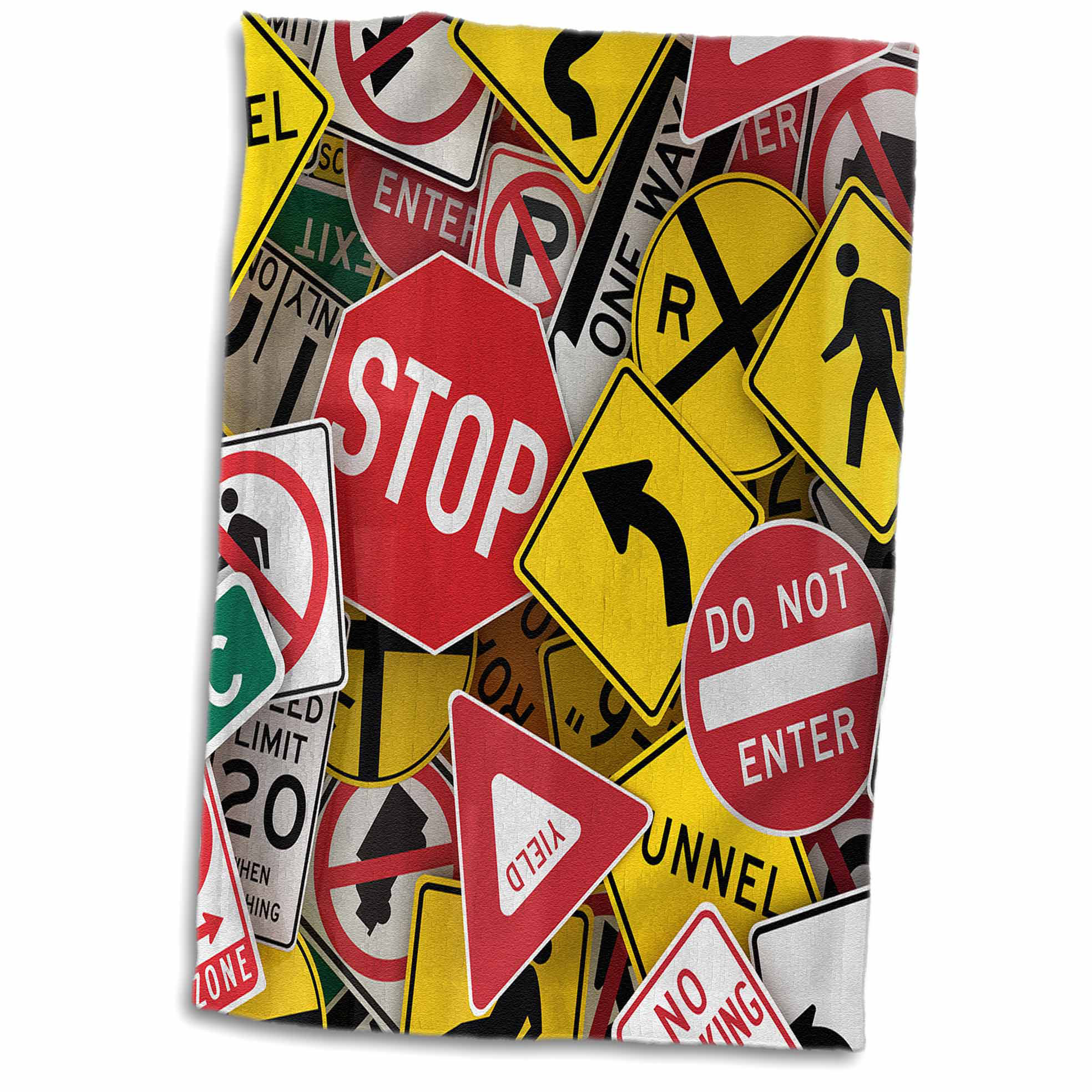 Symple Stuff American Road Signs Collage Street Stop Yield Usa Hand Towel Wayfair