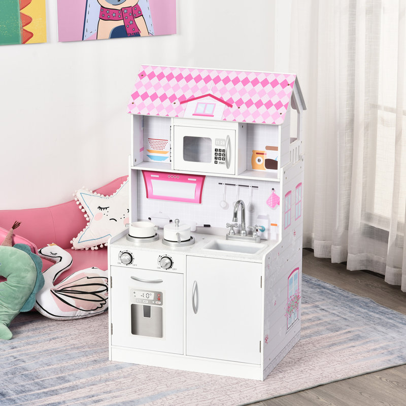 Qaba 2 In 1 Multifunctional Kids Kitchen Doll House ...