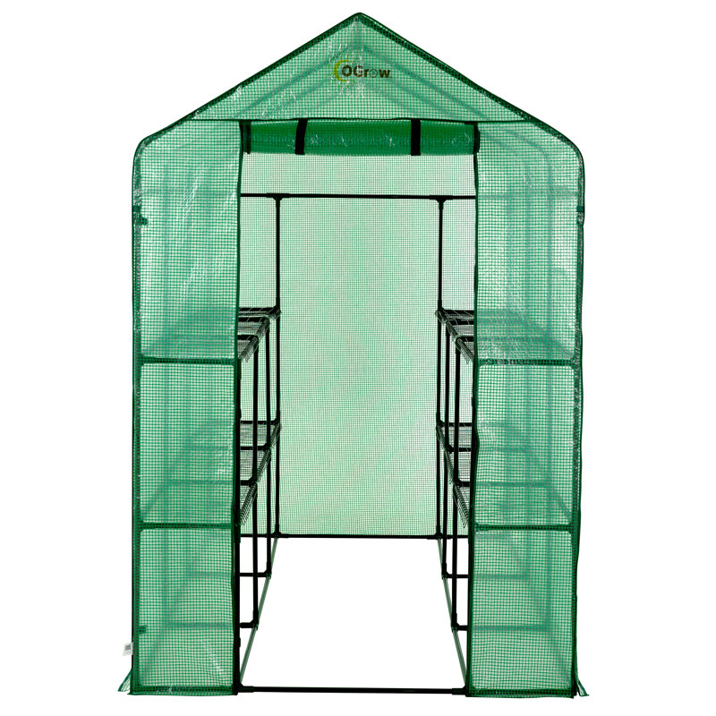 Extra Large Heavy Duty WALK-IN 2 Tier 12 Shelf Portable Lawn oGrow OG4998-2T12