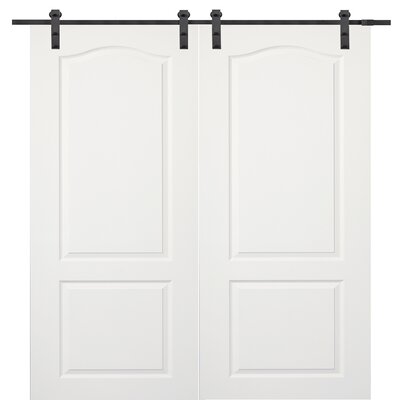 Paneled Manufactured Wood Primed Princeton Barn Door Without