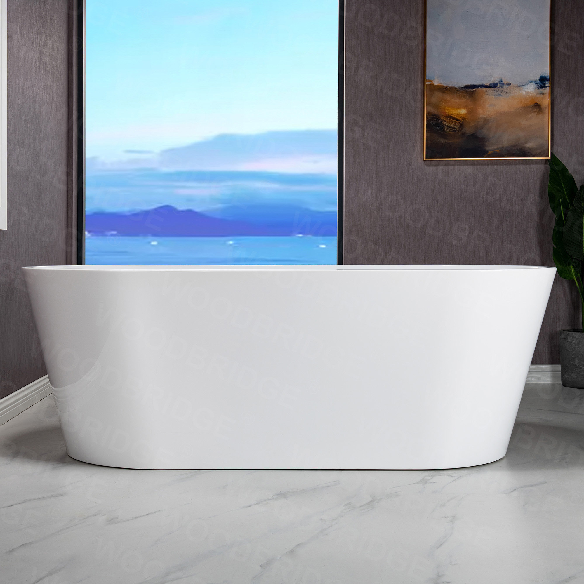 WoodBridge 67" x 32" Freestanding Soaking Bathtub & Reviews | Wayfair
