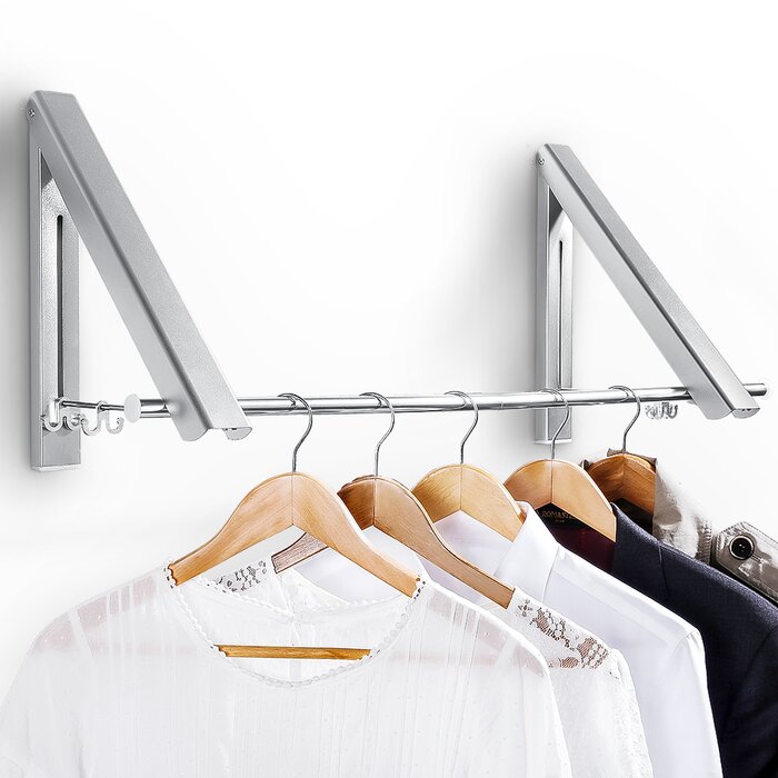 Rebrilliant Clothes Drying Rack Laundry Room Wall Mounted Clothes ...