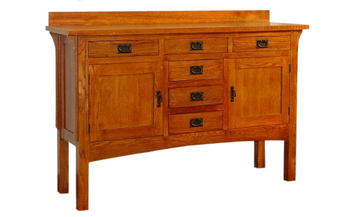 Loon Peak Julius Solid Oak Top Mission Buffet Table Wayfair