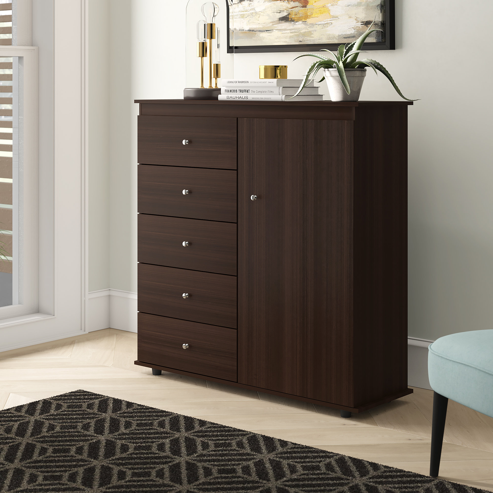 Latitude Run Bonifacio 5 Drawers Combo Dresser Reviews Wayfair