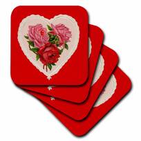 Set of 8 3dRose cst_14963_4 Valentine Hearts Design-Ceramic Tile Coasters 