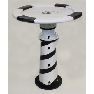 Budd Wooden Lighthouse Table Stripe End Table by Longshore Tides Comparison