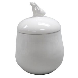 Glazed Ceramic Rabbit Decorative Urn