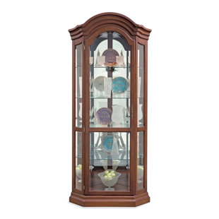 Go to store & view more images Philip Reinisch Co. Lighthouse Serpentine Lighted Corner Curio Cabinet