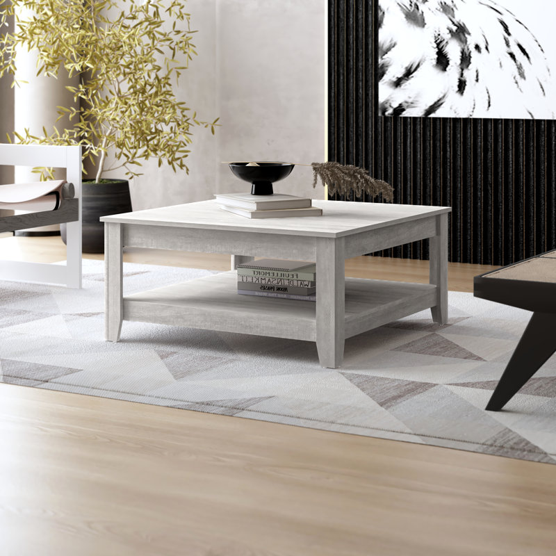 Weddel Basilico Coffee Table with Storage Color: Dusty Gray Oak