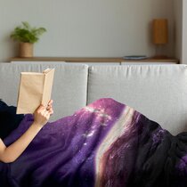 I Love You to The Edge of The Galaxy Typography with Astronauts Cozy Plush for Indoor and Outdoor Use Dark Purple Multicolor 60 x 80 Ambesonne Universe Soft Flannel Fleece Throw Blanket 
