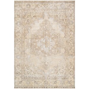 Vintage Overdye Hand-Knotted Wool Beige Area Rug