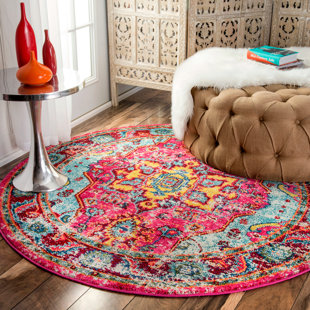 Round Rugs Joss Main Aliyah Loomed Pink Area Rug