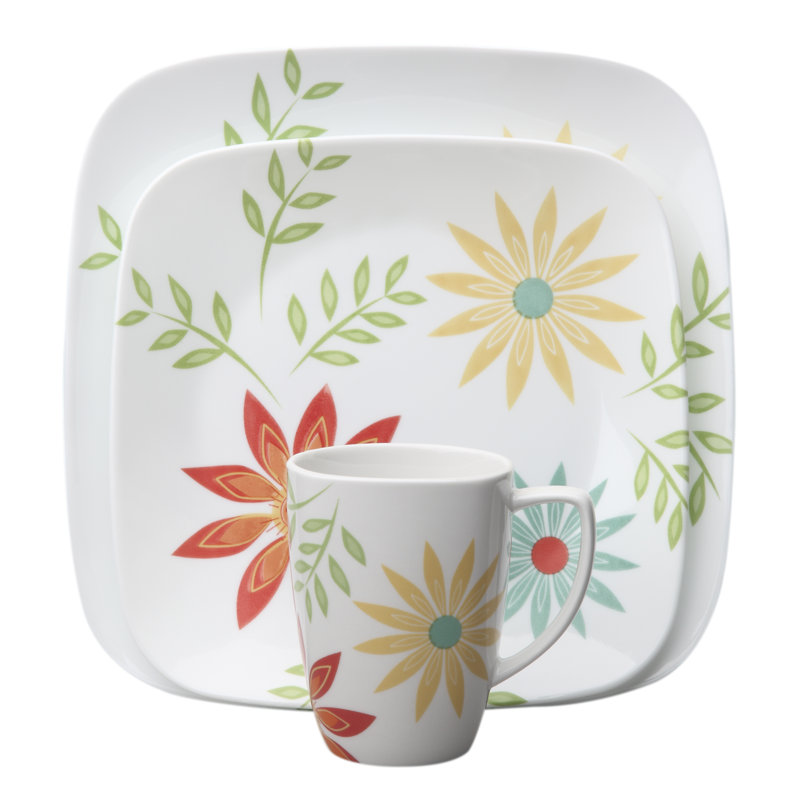 Corelle Happy Days 16 Piece Dinnerware Set Service For 4