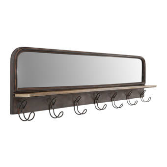 17 Stories Danielburnham Metal Distressed With Shelves Wall Mirror