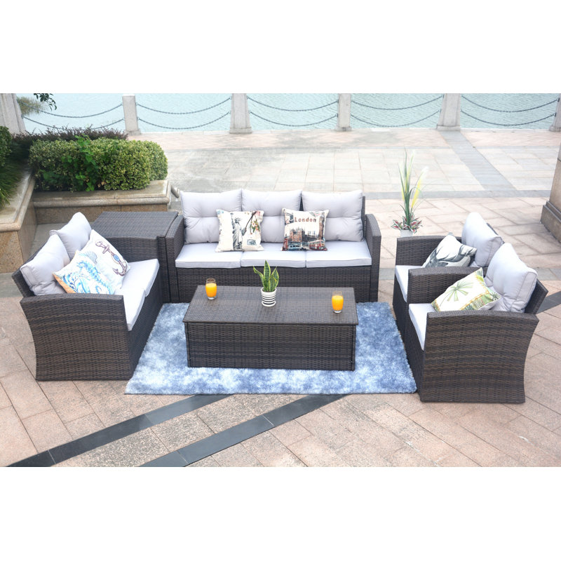 Baptist 6 Piece Rattan Sofa Set With Cushions Reviews Joss Main Baptist 6 Piece Rattan Sofa Set With Cushions