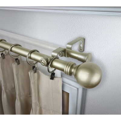Rod Desyne Poole Globe Double Curtain Rod And Hardware Set Size 66